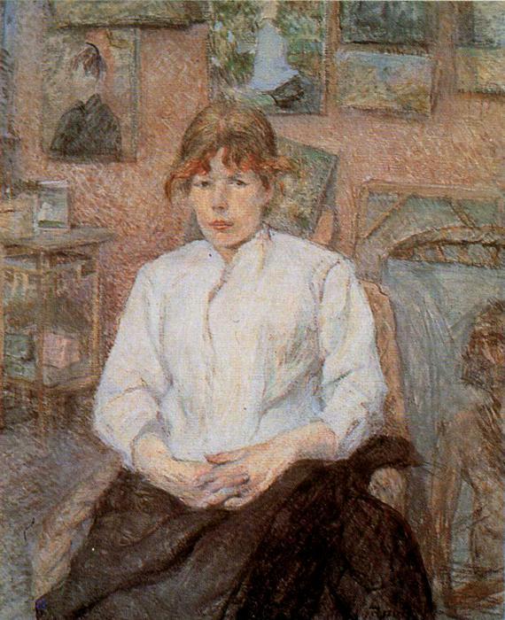 Rousse Au Caraco Blanc — Henri De Toulouse-lautrec