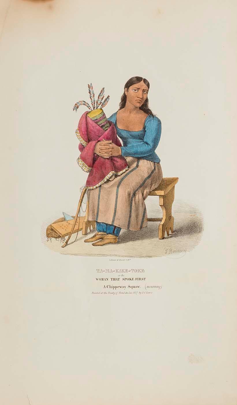 Ta Ma Kake Toke Or The Woman That Spoke First A Chippeway Squaw (mourning), From The Aboriginal Portfolio — James Otto Lewis