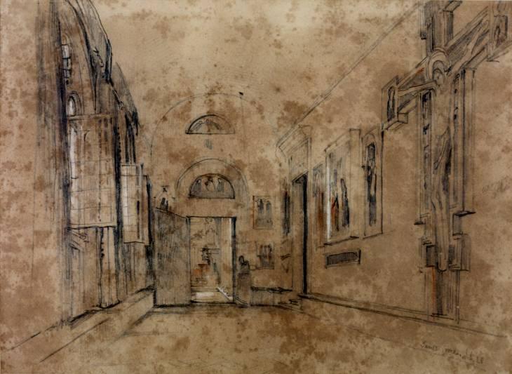 Corridor Leading To The Sacristy Of Santa Croce, Florence — John Frederick Lewis