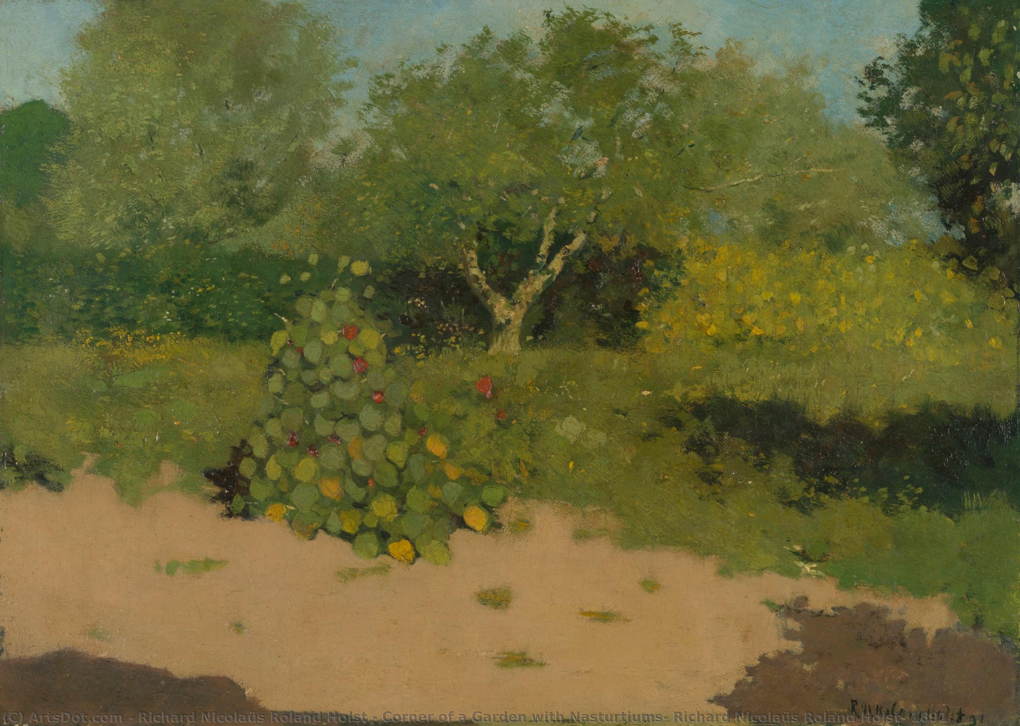 Corner Of A Garden With Nasturtiums, Richard Nicolaüs Roland Holst, 1891 — Richard Nicolaüs Roland Holst