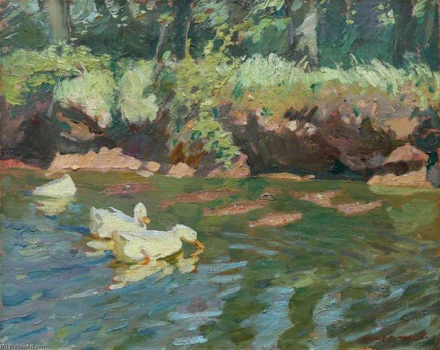 Sunny Bank, Ducks Feeding — Charles Walter Simpson