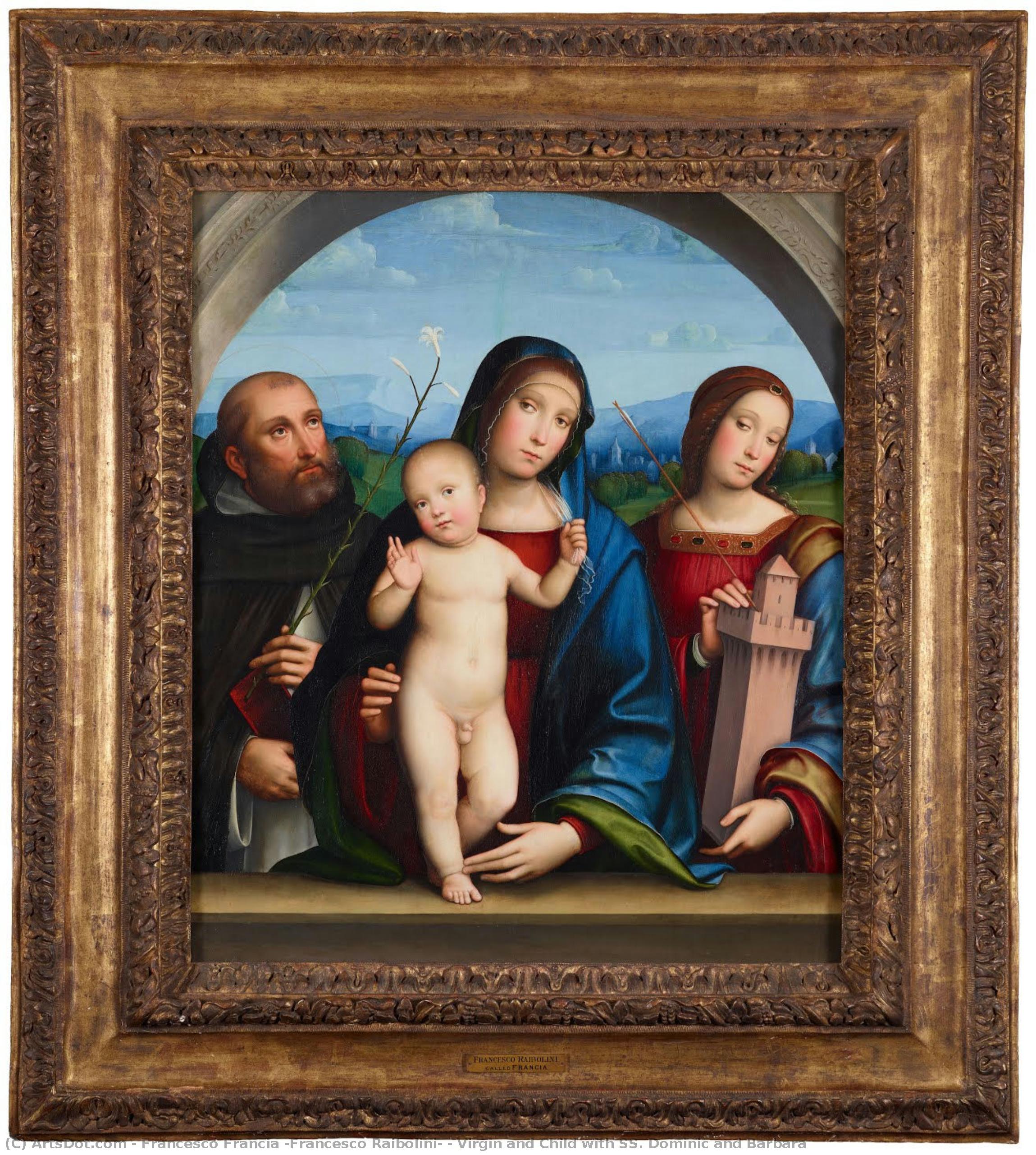 Virgin And Child With Ss. Dominic And Barbara — Francesco Francia (francesco Raibolini)