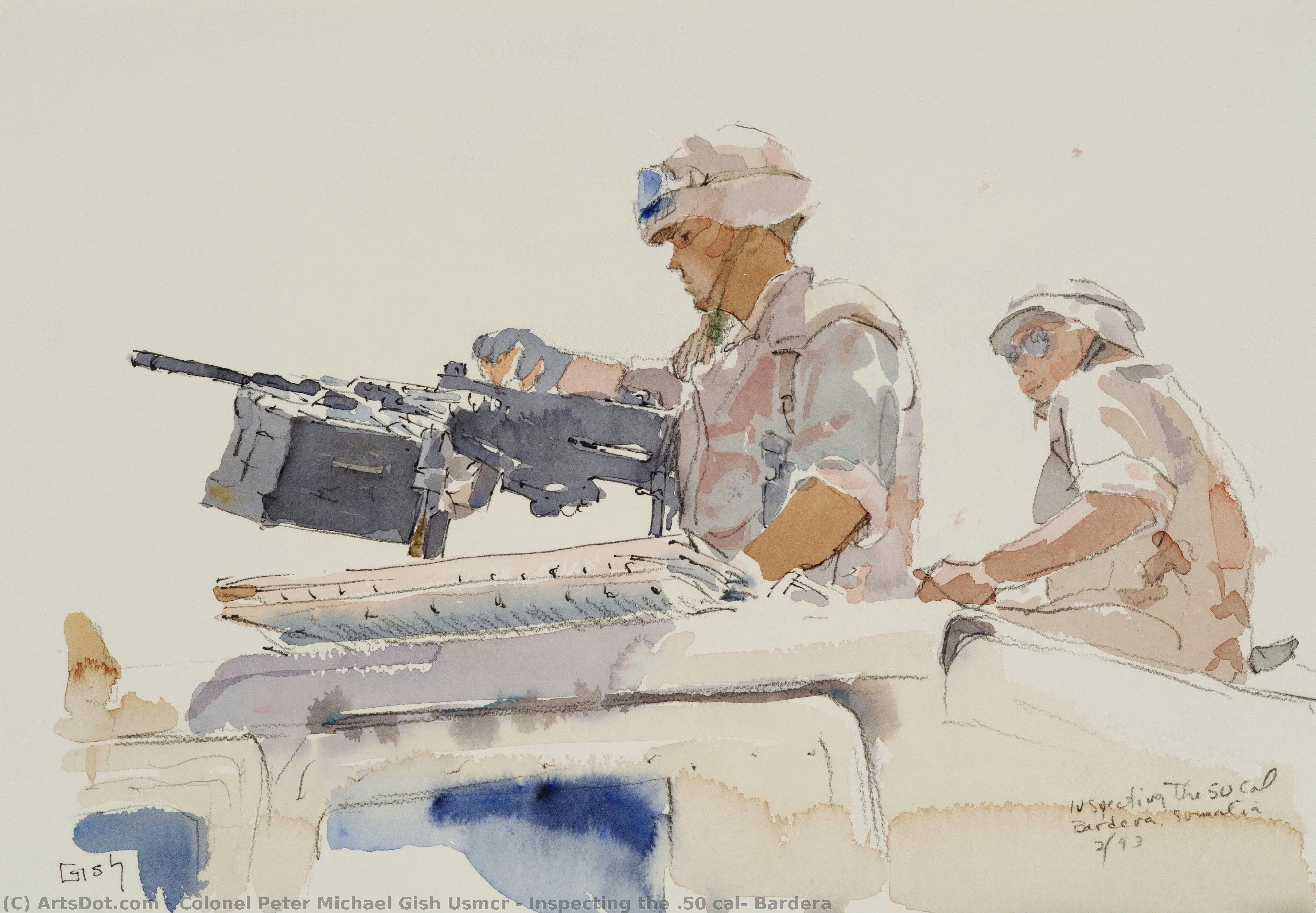 Inspecting The .50 Cal, Bardera — Colonel Peter Michael Gish Usmcr