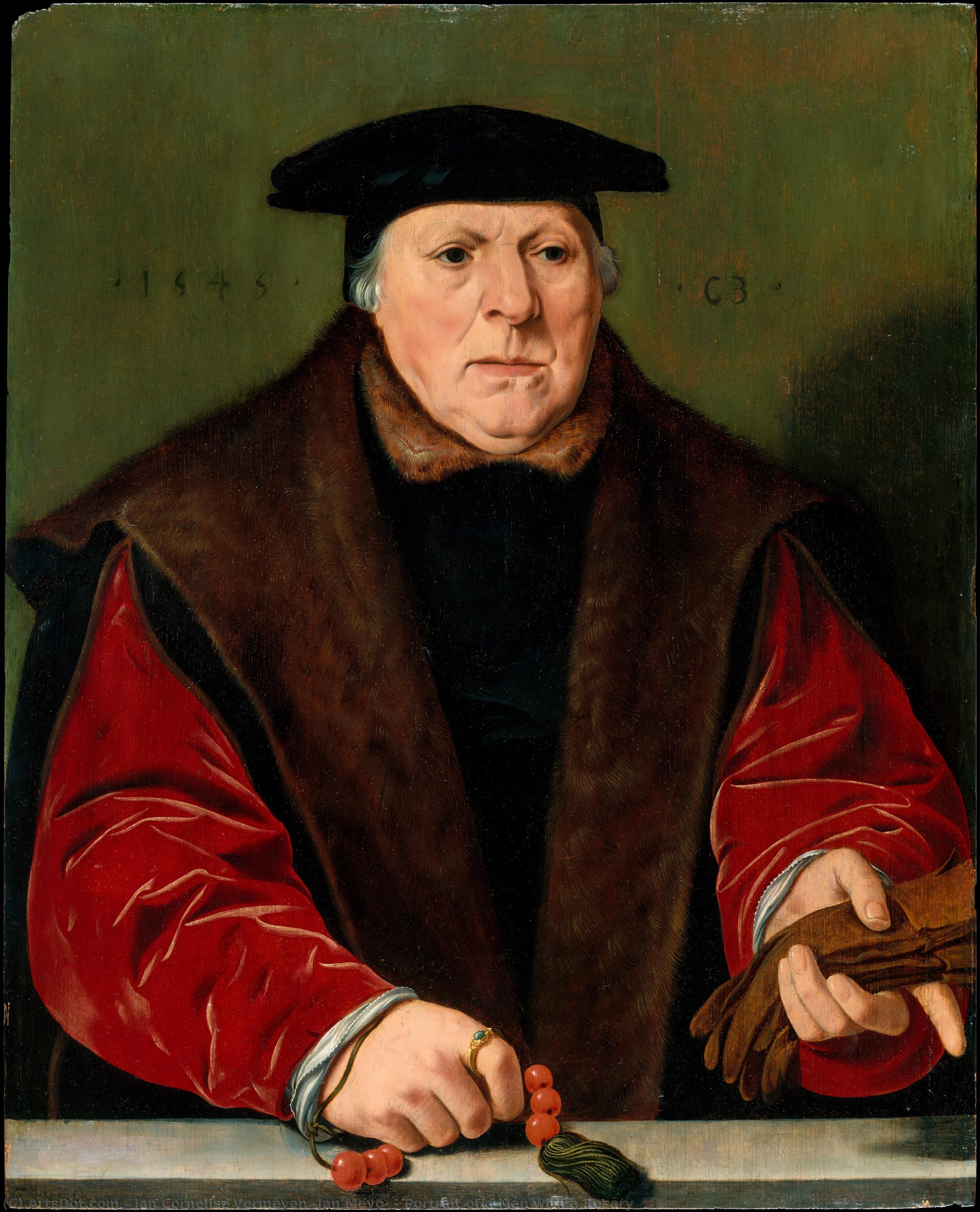 Portrait Of A Man With A Rosary — Jan Cornelisz Vermeyen (jan Mayo)