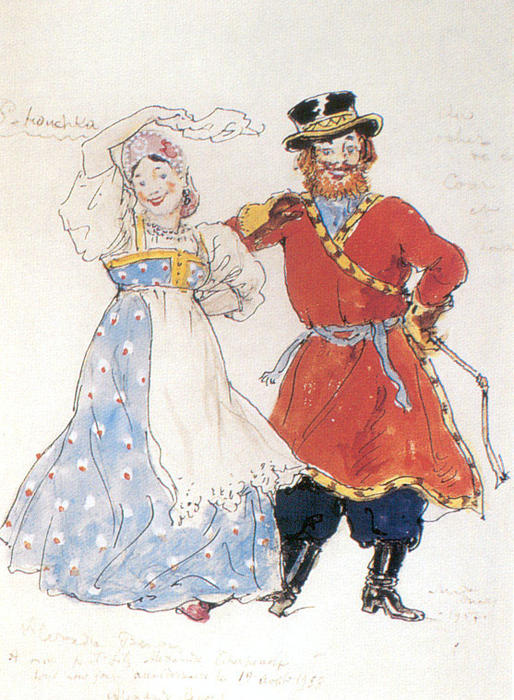 A Coachman And A Nurse.costume Design — Alexandre Benois
