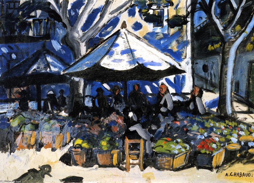 The Market At Graveson — Огюст Шабо