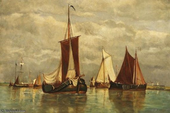 Segelboote In Ruhigem Wasser — Paul Jean Clays