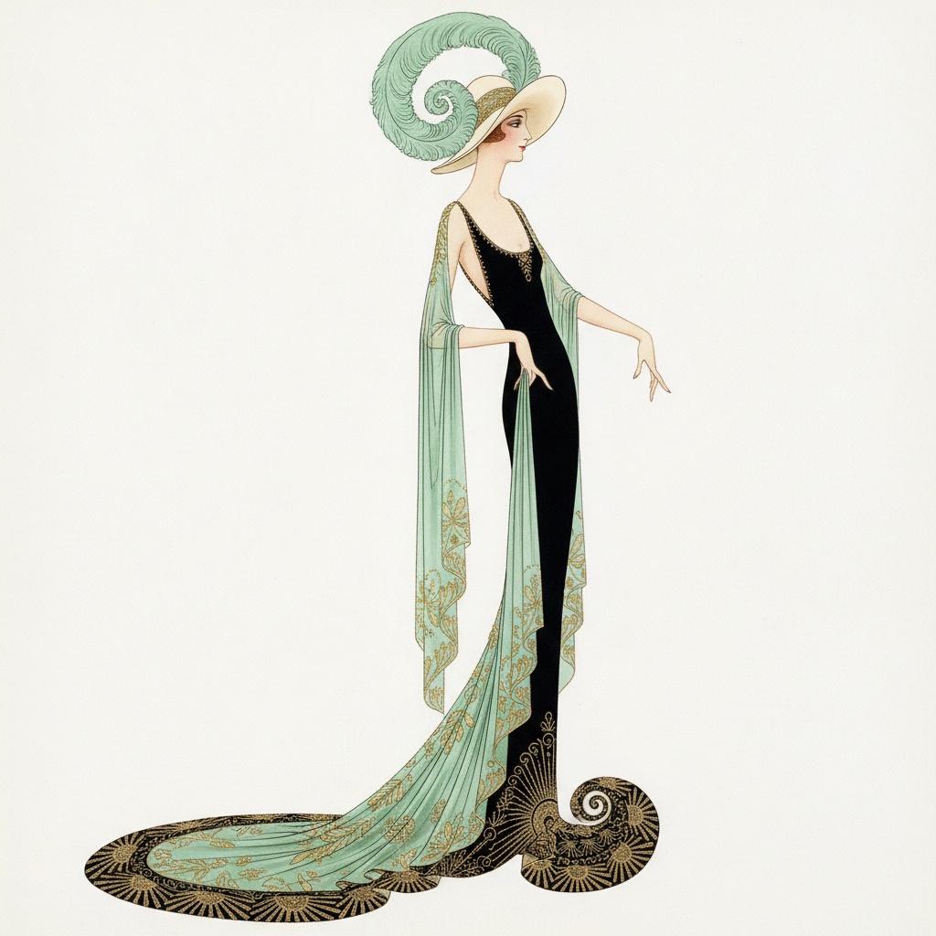 Mint Silk And Gold Filigree In Profile — Valentin Laurent De Courcey