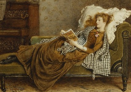 A Young Lady Reading In An Interior — George Goodwin Kilburne