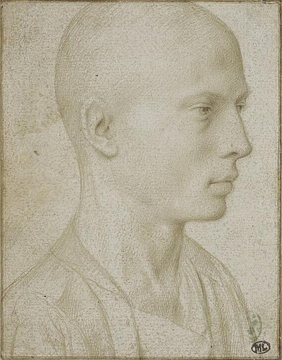 Study Of A Bust Of Yyoung Boy With Shaved Head — Gerard David