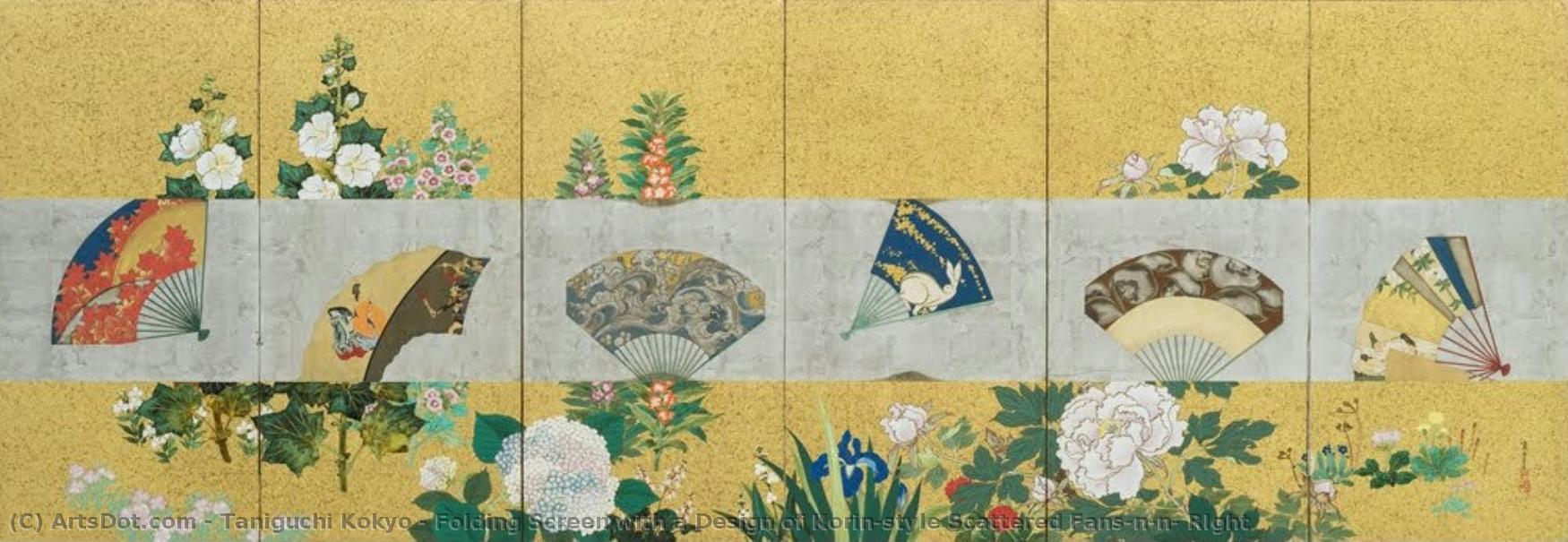 Folding Screen With A Design Of Korin-style Scattered Fans\n\n－ Right — Taniguchi Kokyo