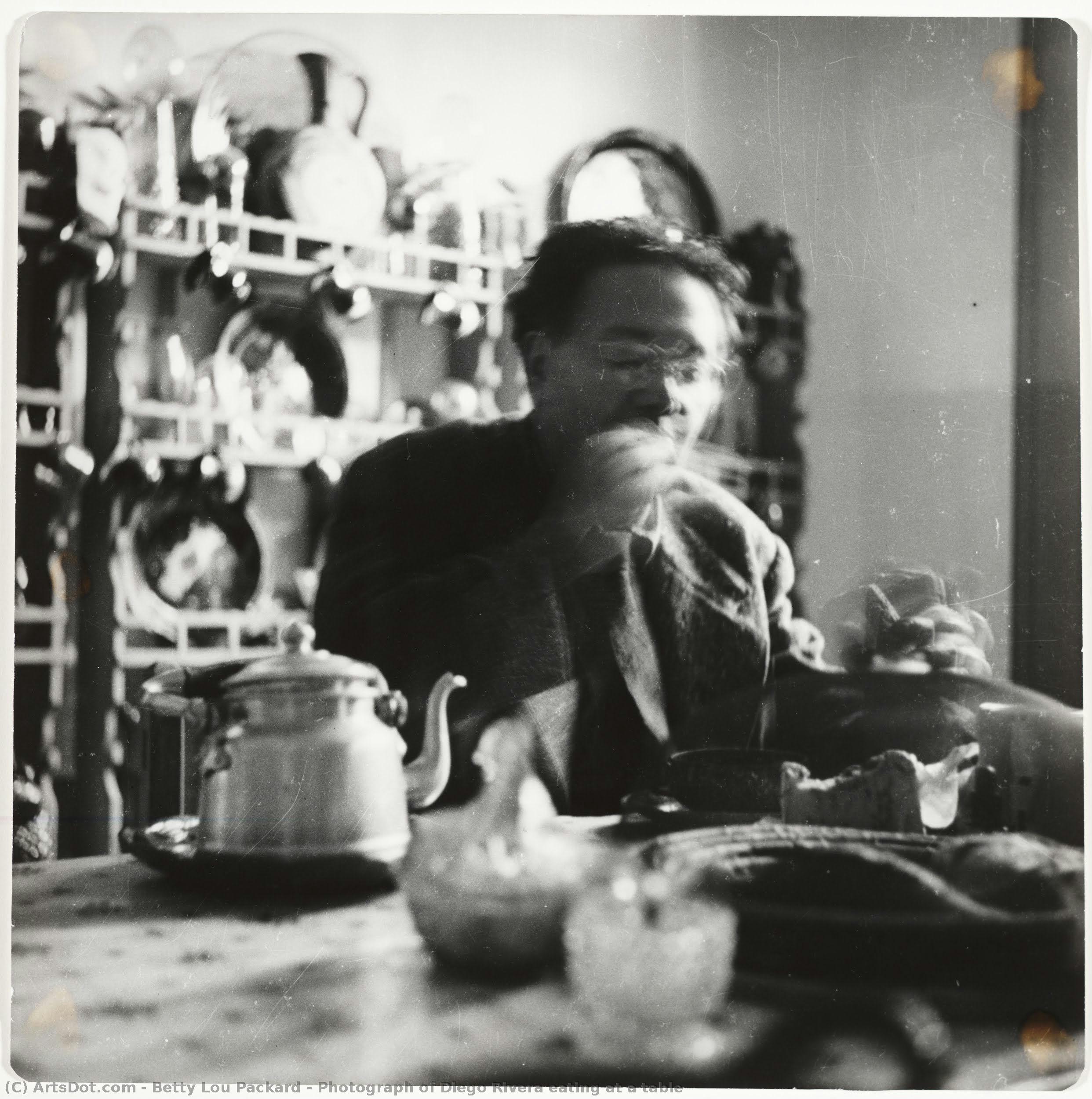 Photograph Of Diego Rivera Eating At A Table — Betty Lou Packard