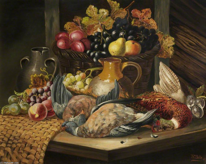 Still Life With Fruit And Pheasants — Charles Thomas Bale