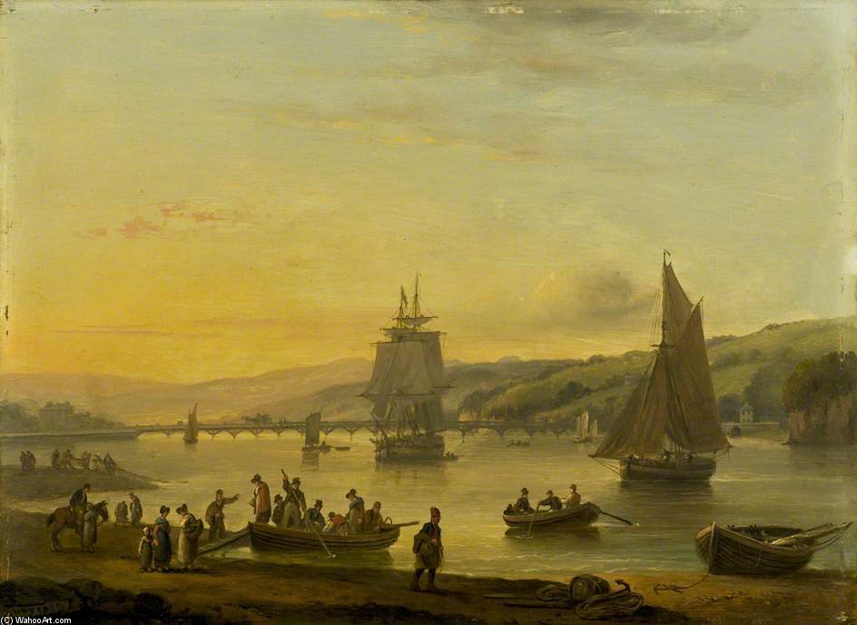 Landing From The Ferry At Teignmouth, Devon — Thomas Luny