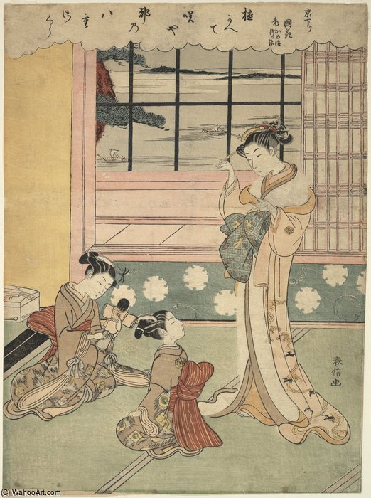 Window Opening Toward The Sea — Suzuki Harunobu