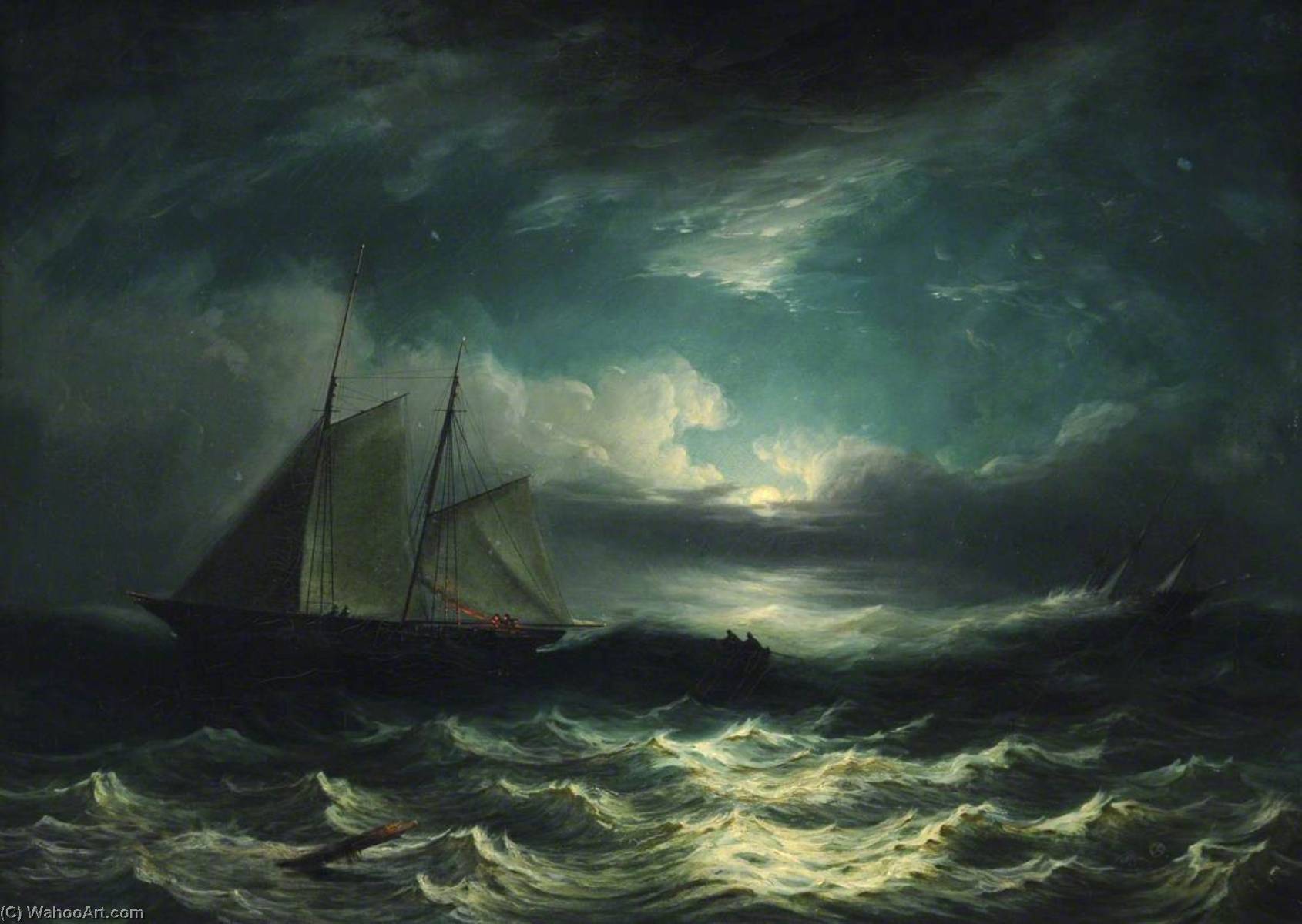 Sailing Ship Coming To The Rescue Of A Paddle Steamer — Philip John Ouless