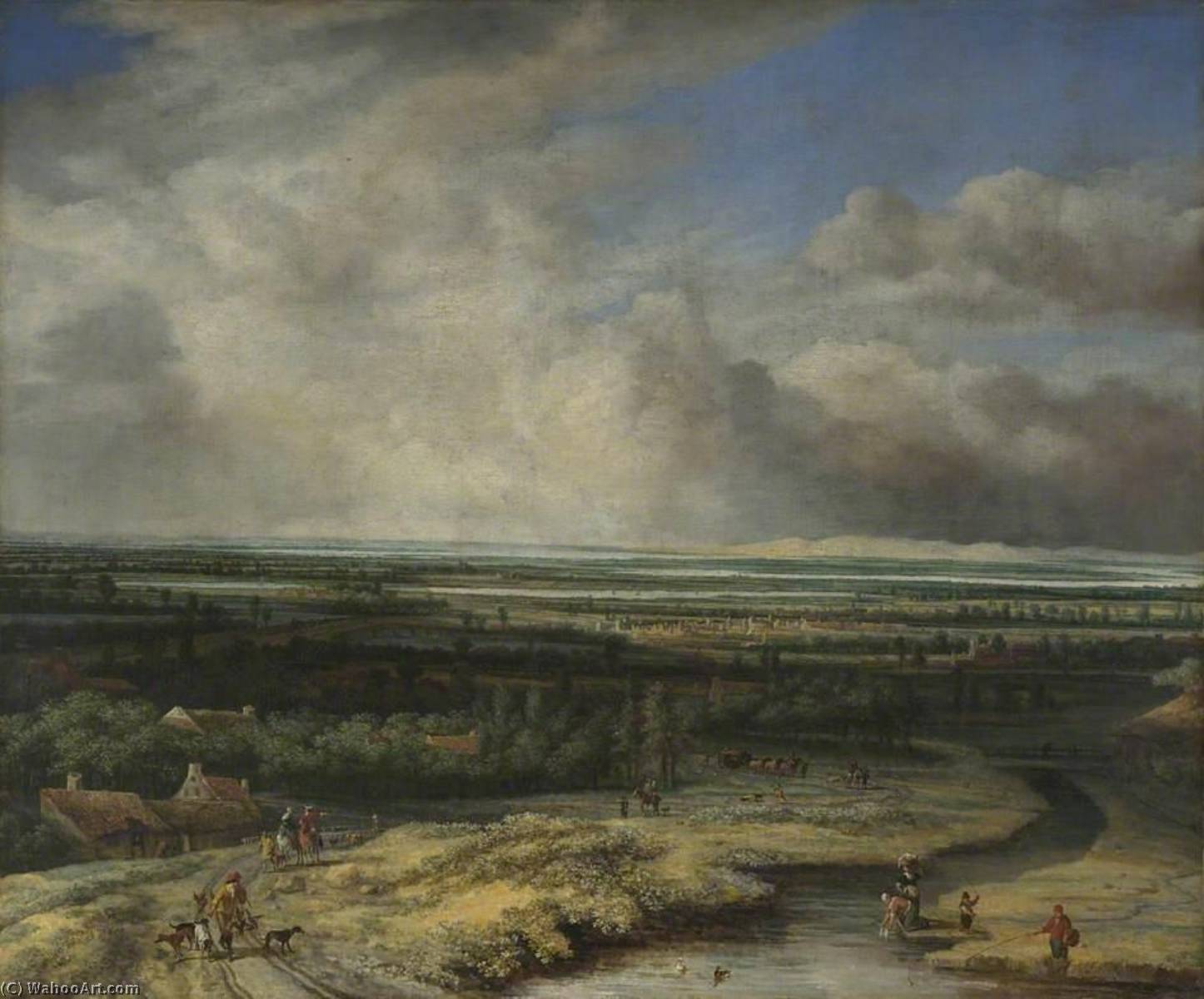 An Extensive Landscape With A Hawking Party — Филипп Де Коннинк