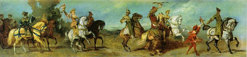 Der Jubilaumszug 3 Die Falkenjagd — Hans Makart