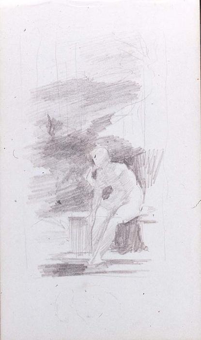 Seated Nude In Landscape — John La Farge