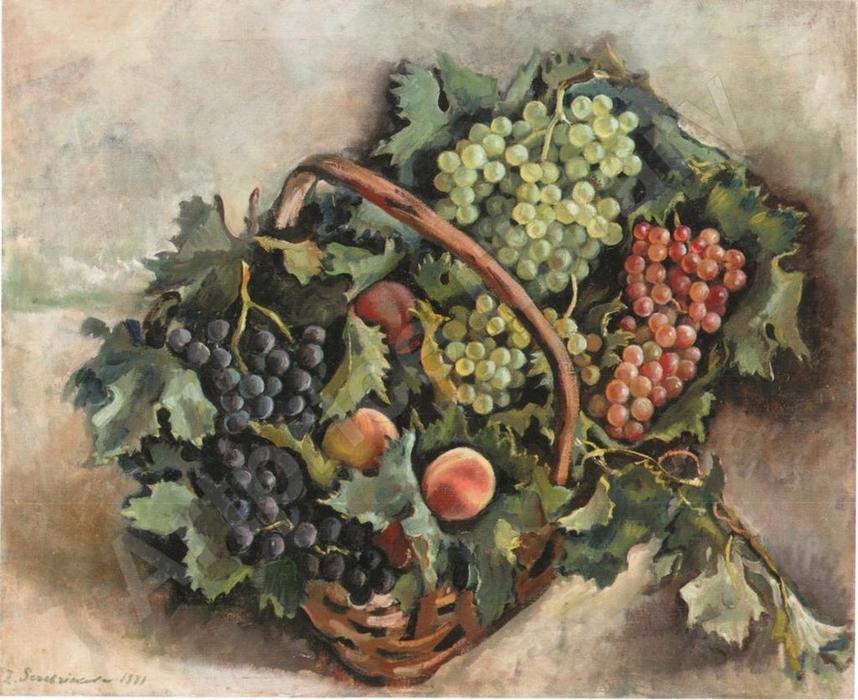 Basket With Grapes And Peaches — Zinaida Serebriakova