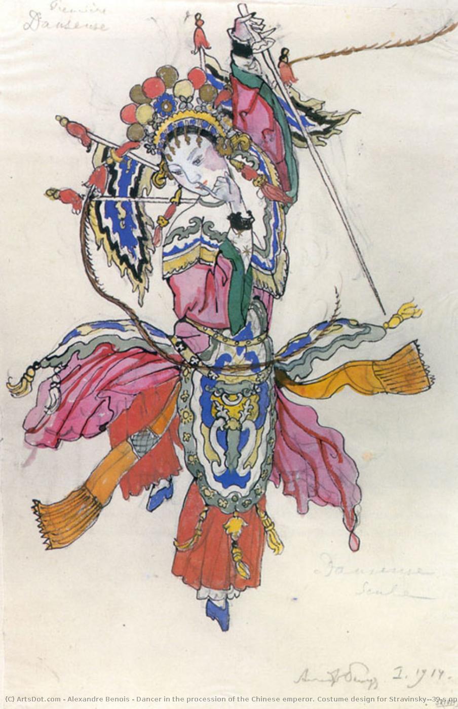 Dancer In The Procession Of The Chinese Emperor. Costume Design For Stravinsky's Opera "nightingale" — Alexandre Benois