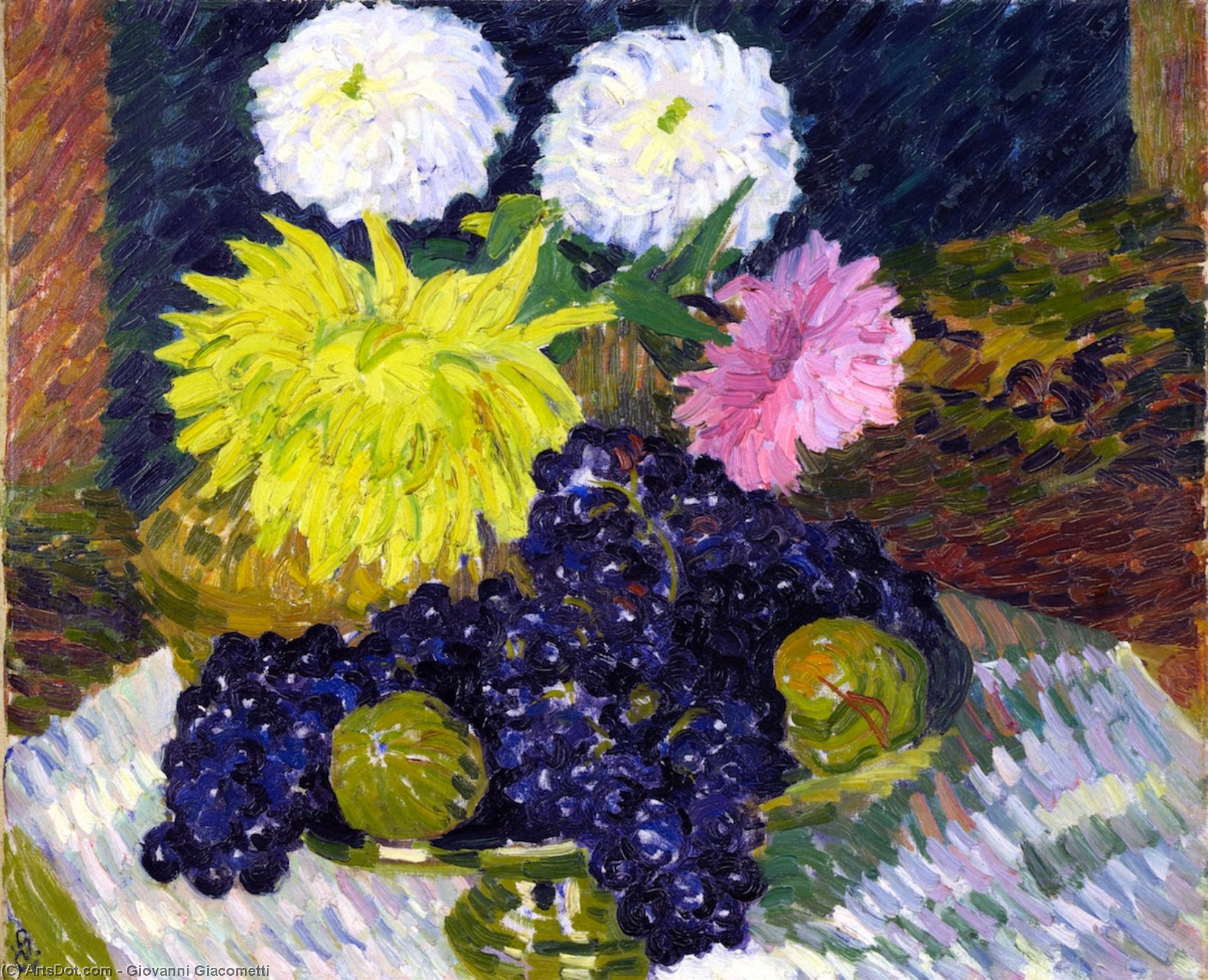 Dahlias And Grapes — Giovanni Giacometti