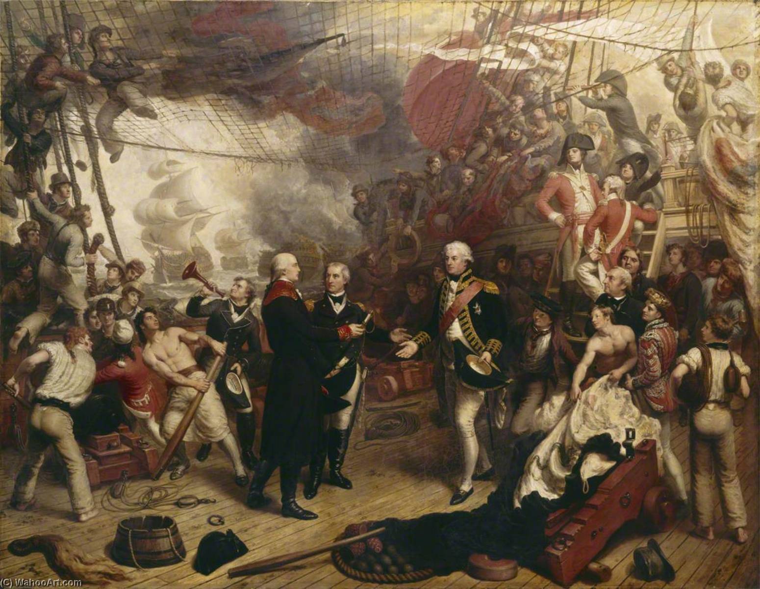 Admiral Duncan Receiving The Sword Of The Dutch Admiral De Winter At The Battle Of Camperdown, 11 October 1797 — Samuel Drummond