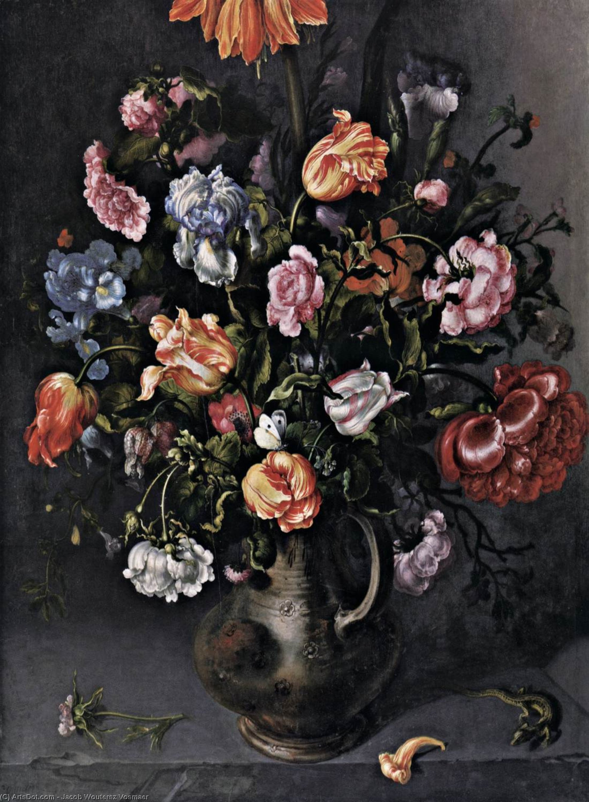 A Vase With Flowers — Jacob Woutersz Vosmaer