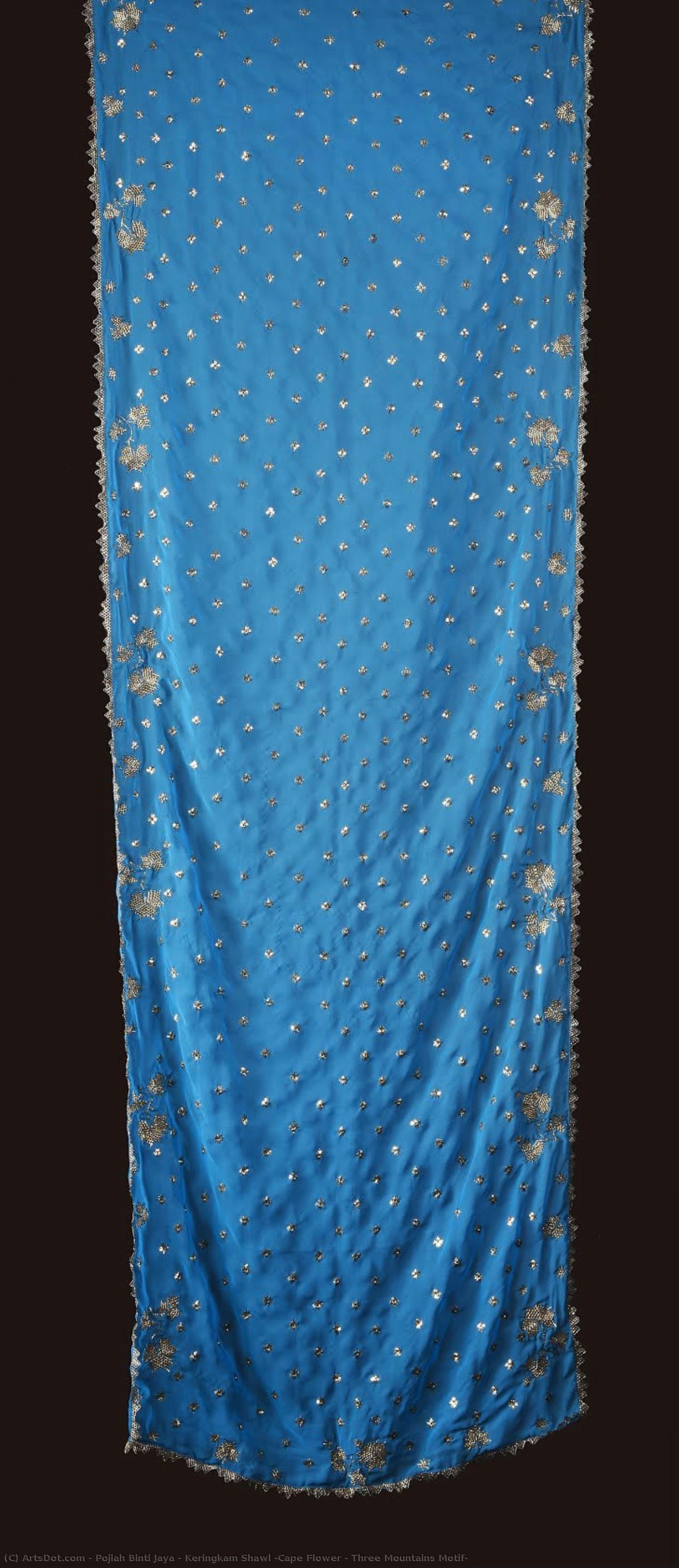 Keringkam Shawl (cape Flower & Three Mountains Motif) — Pojiah Binti Jaya