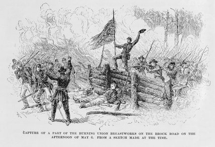 Capture Of A Part Of The Burning Union Breastworks — Alfred Rudolph Waud