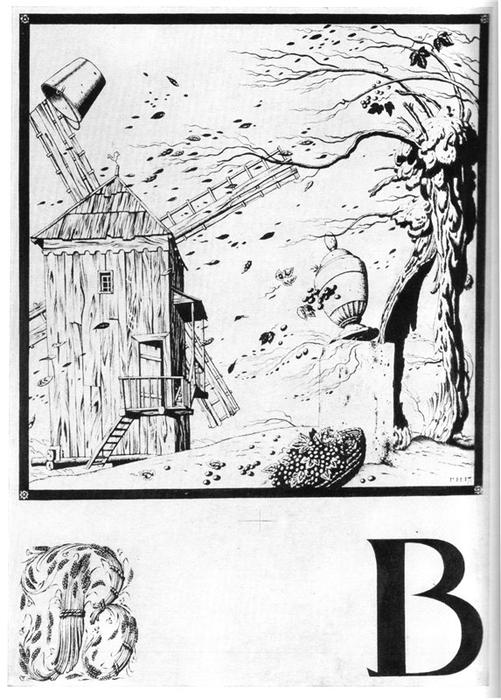 Sheet 'v' From The Album 'ukrainian Alphabet' — Heorhiy Narbut