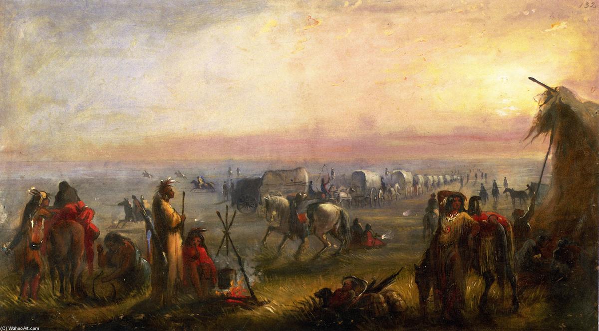Departure Of The Caravan At Sunrise — Alfred Jacob Miller