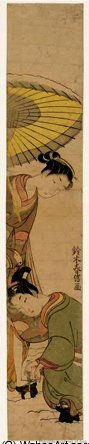 Young Man And Woman In Snow — Suzuki Harunobu