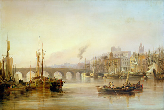 A View Of Newcastle From The River Tyne — Thomas Miles Richardson Senior
