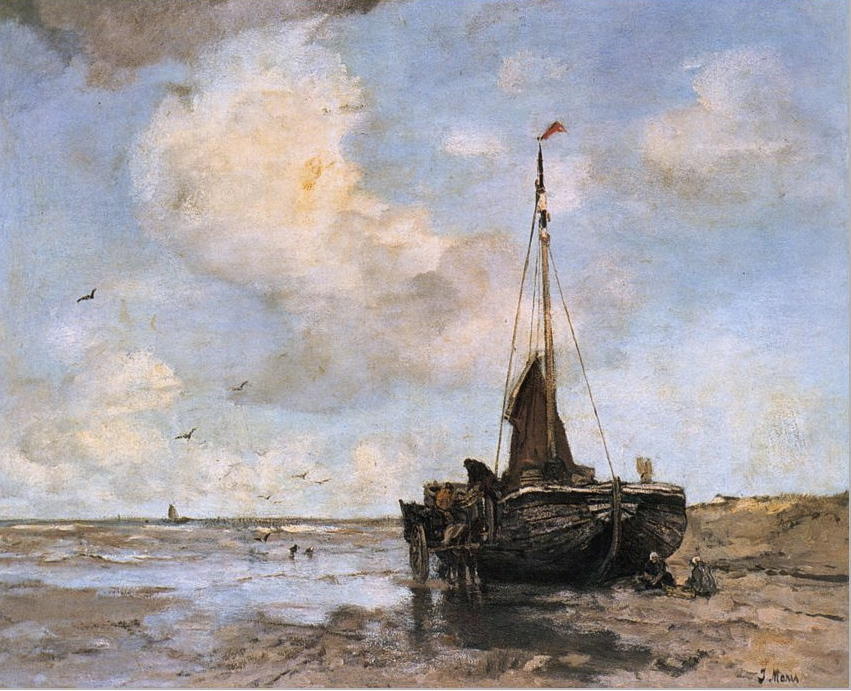 Fishing Boat On The Beach — Jacob Henricus Maris