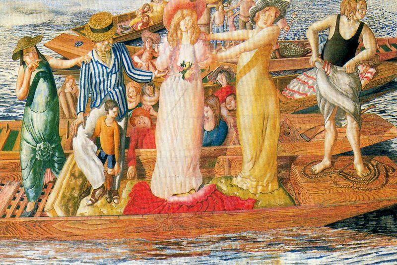 Christ Preaching At Cookham Regatta. Listening From Punts — Sir Stanley Spencer
