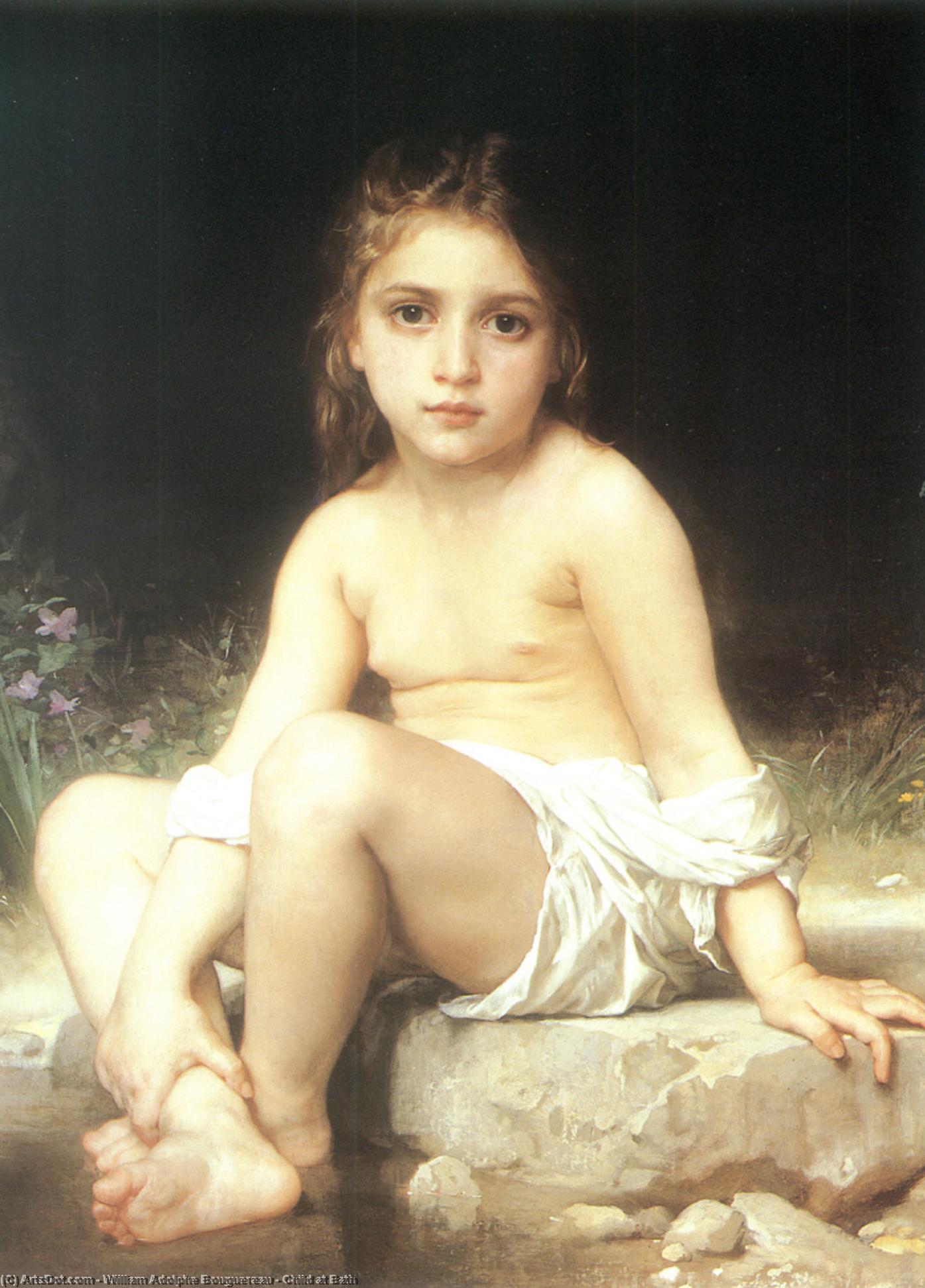 Child At Bath — William-adolphe Bouguereau