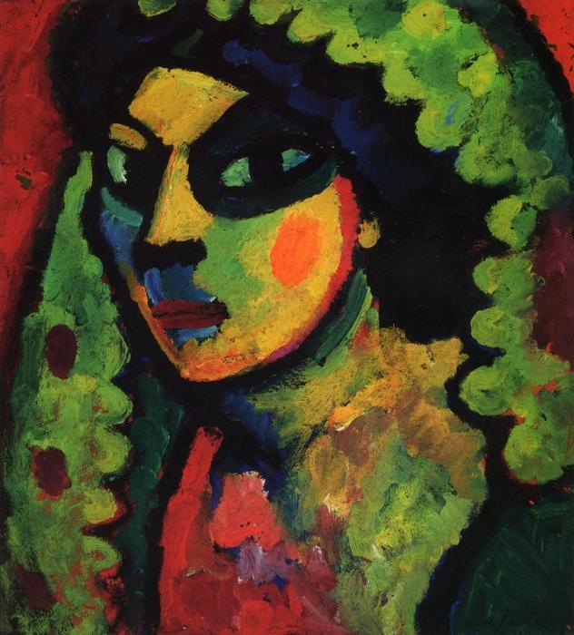 Mujer Siciliana Con Chal Verde — Alexej Von Jawlensky