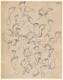 Footprints In The Sand, Page From The Sketchbook El Golea, Ii — Jean Philippe Arthur Dubuffet