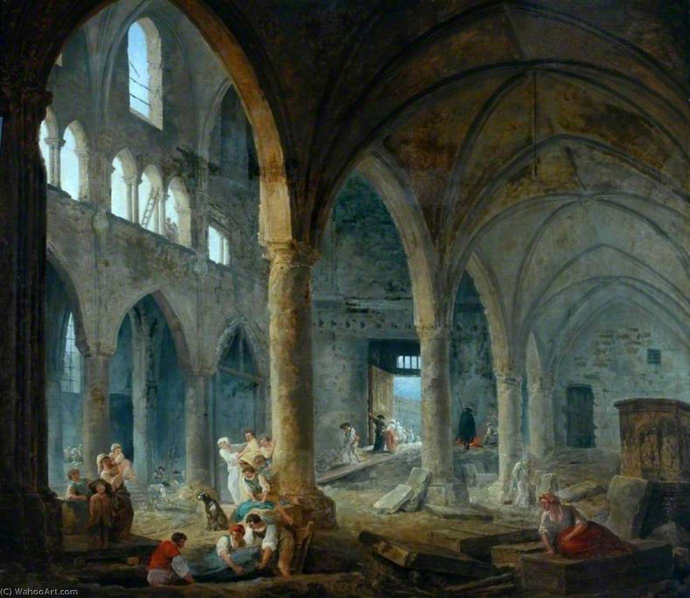 The Dismantling Of The Church Of The Holy Innocents, Paris, 1785 — Hubert Robert