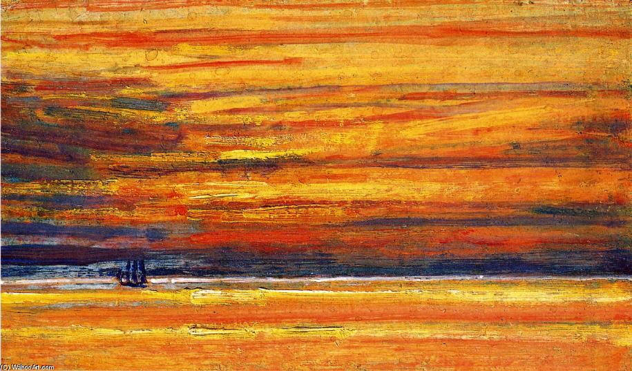 Sailing Vessel At Sea, Sunset — Фредерик Хассам