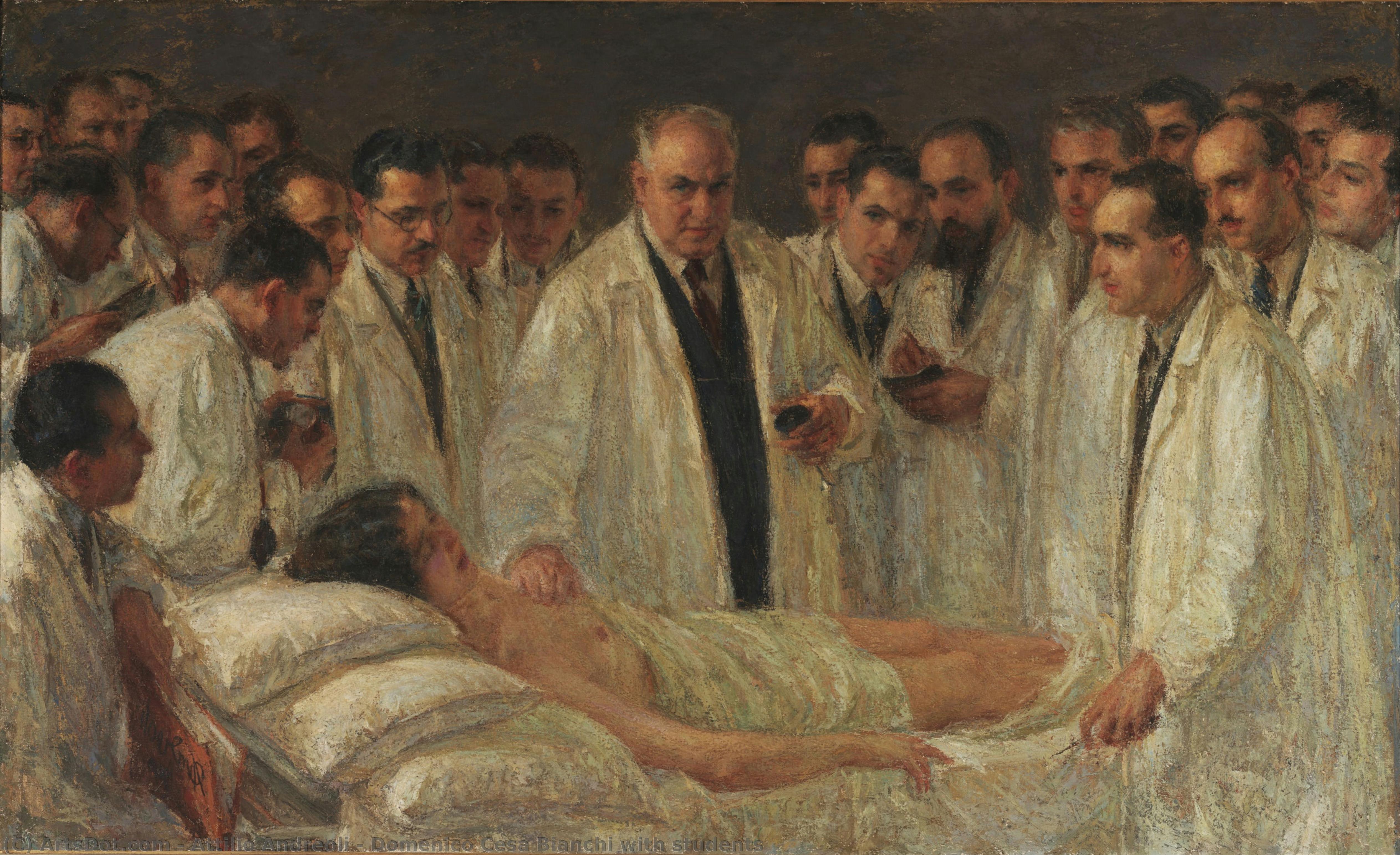 Domenico Cesa Bianchi With Students — Attilio Andreoli