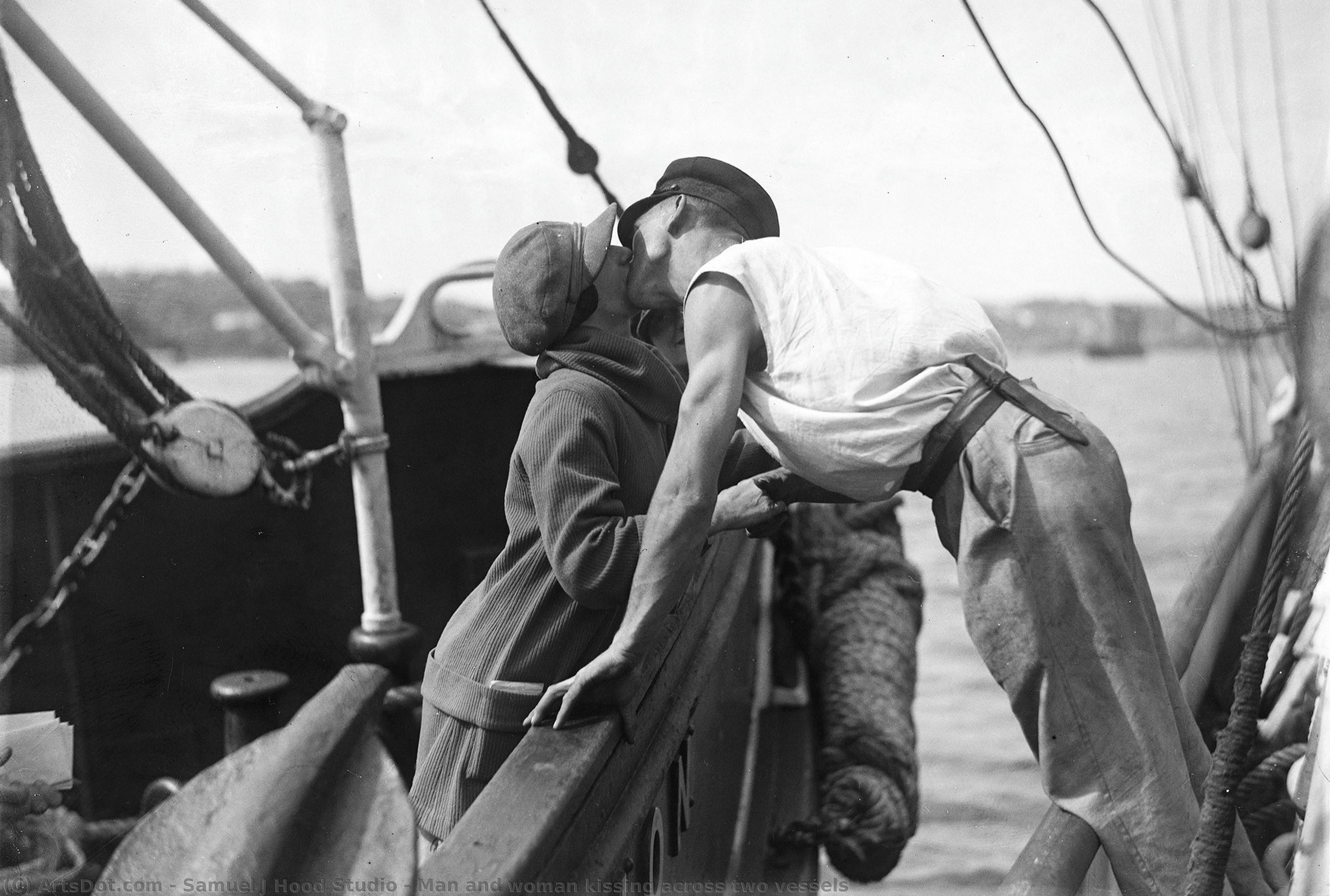 Man And Woman Kissing Across Two Vessels — Samuel J Hood Studio