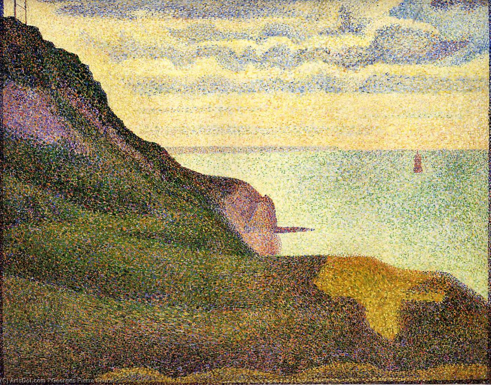 Port-en-bessin, The Semaphore And Cliffs — Georges Seurat