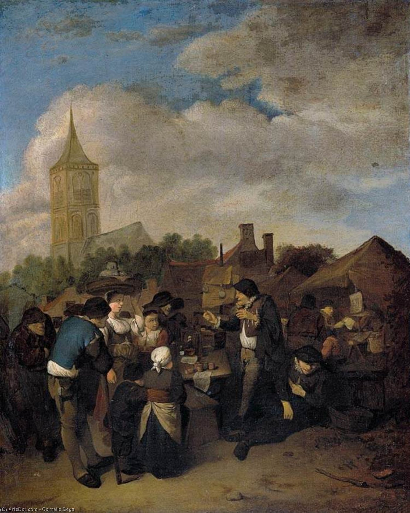 Village Market With The Quack — Cornelis Pietersz Bega