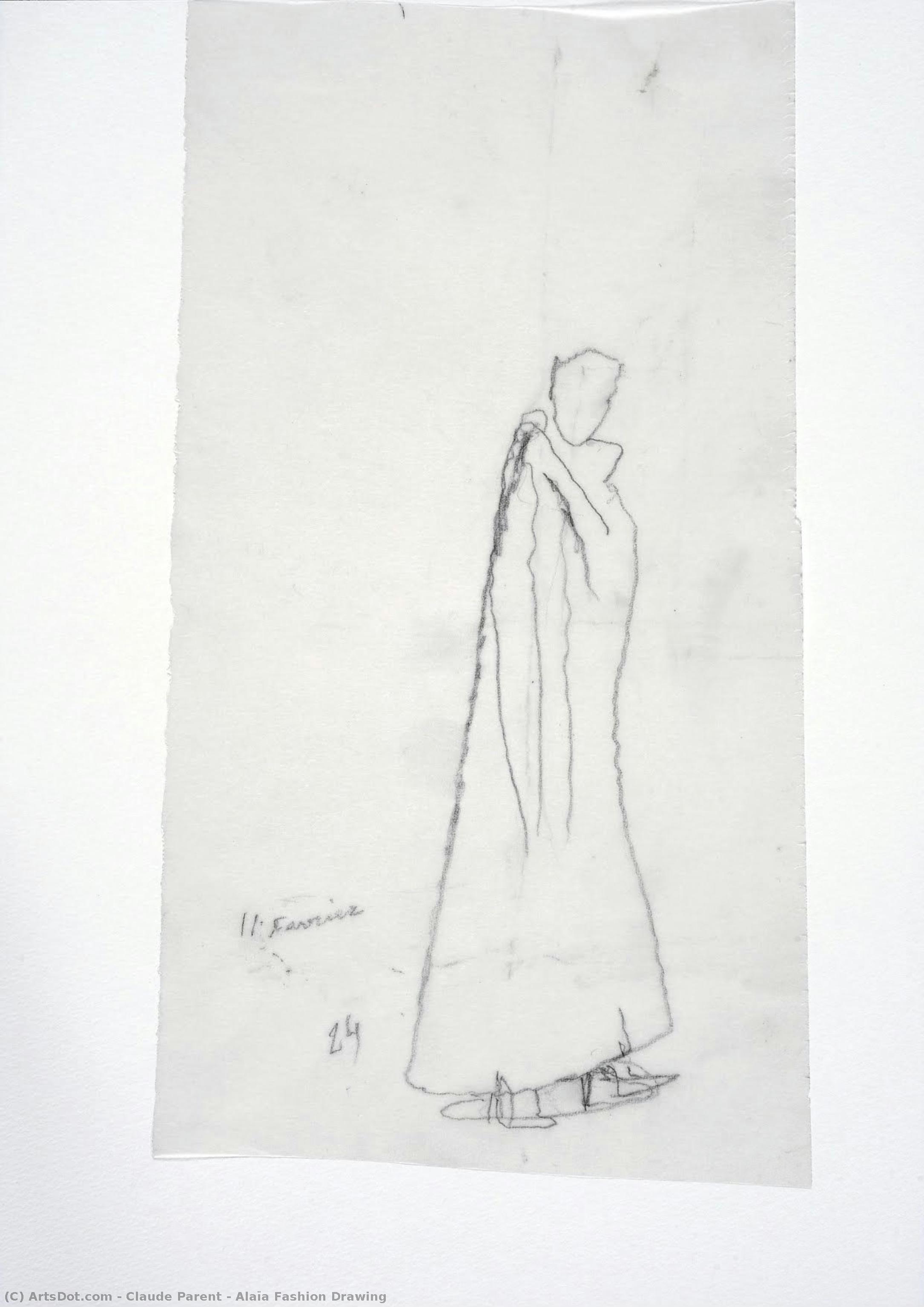 Alaïa Fashion Drawing — Claude Parent