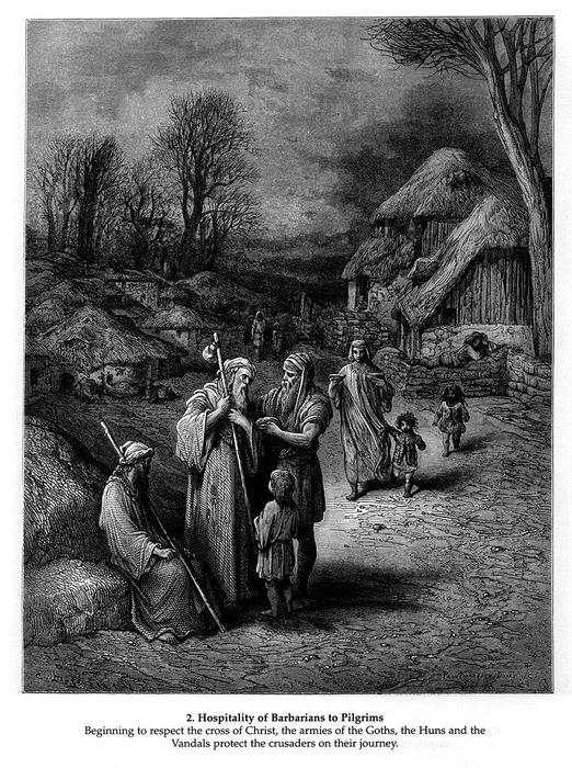 Hospitality Of Barbarians To Pilgrims — Paul Gustave Doré