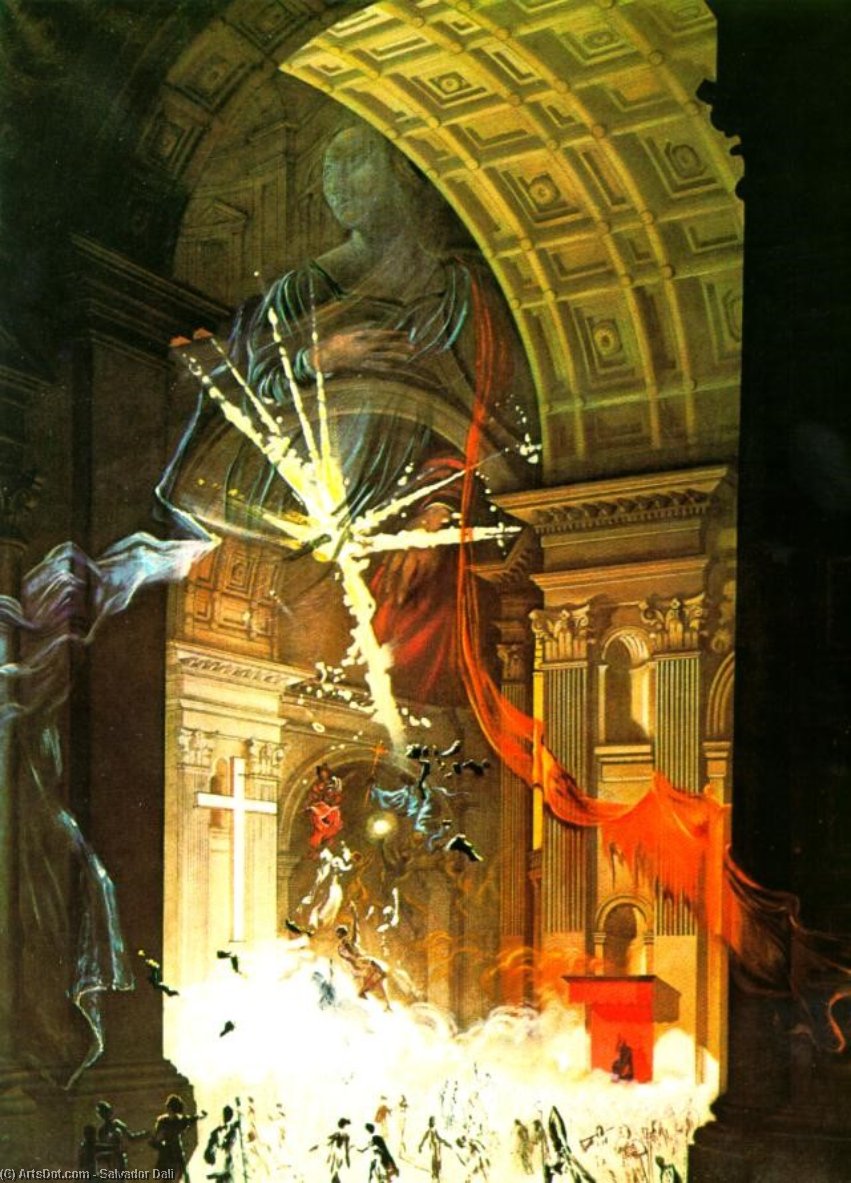 San Pedro En Roma (explosión De Fe Mística En Medio De Una Catedral), 1960 — Salvador Dalí