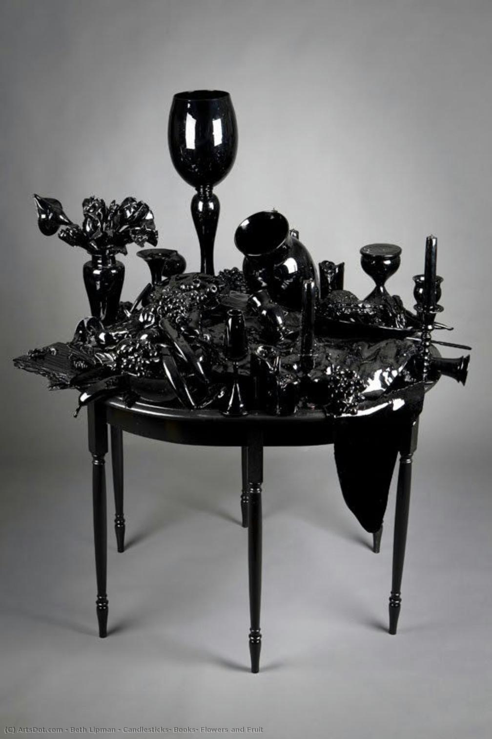 Candlesticks, Books, Flowers And Fruit — Beth Lipman