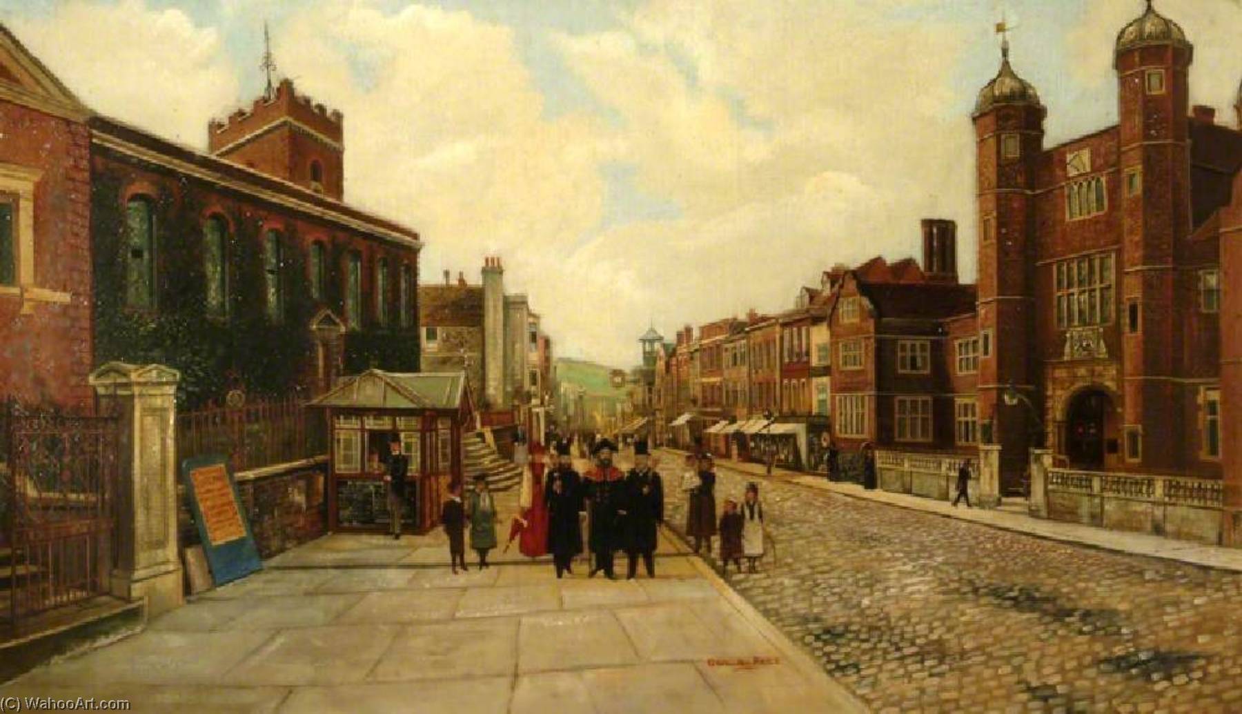 High Street, Guildford, Looking West, With A View Of Holy Trinity Church — George Willis Pryce